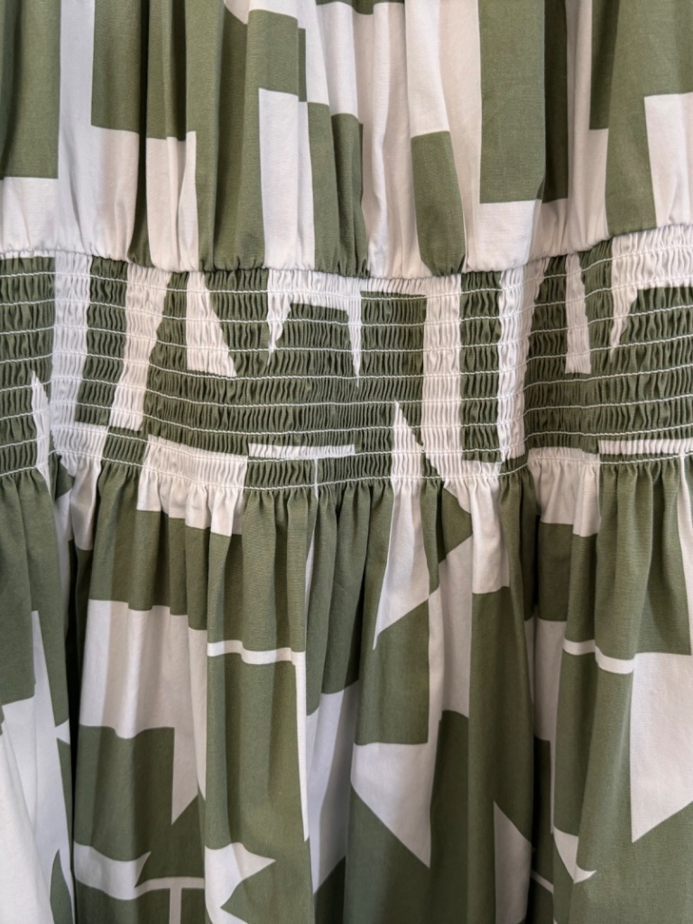 Lane Bryant Green and White Geometric Dress, Size 22/24 - Picture 6 of 6